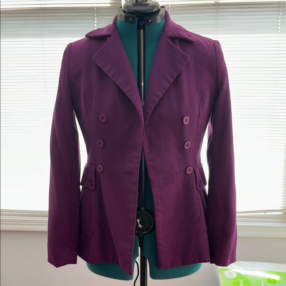 Women's Purple Double-Breasted Jacket